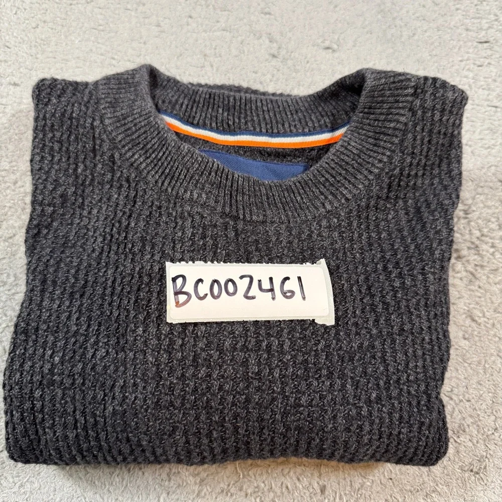 Superdry Mens M Vintage Cotton Knit Sweater Charcoal Grey